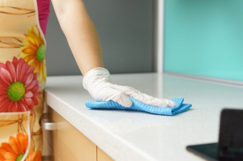 Professional cleaning team working in a Brixton residential property