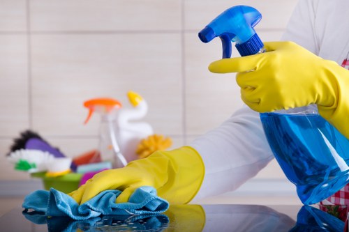 Local cleaning team working in a Brixton property with access challenges