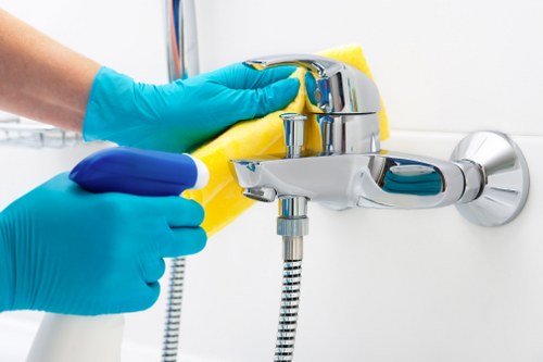 Deep cleaning equipment and supplies ready for a scheduled job